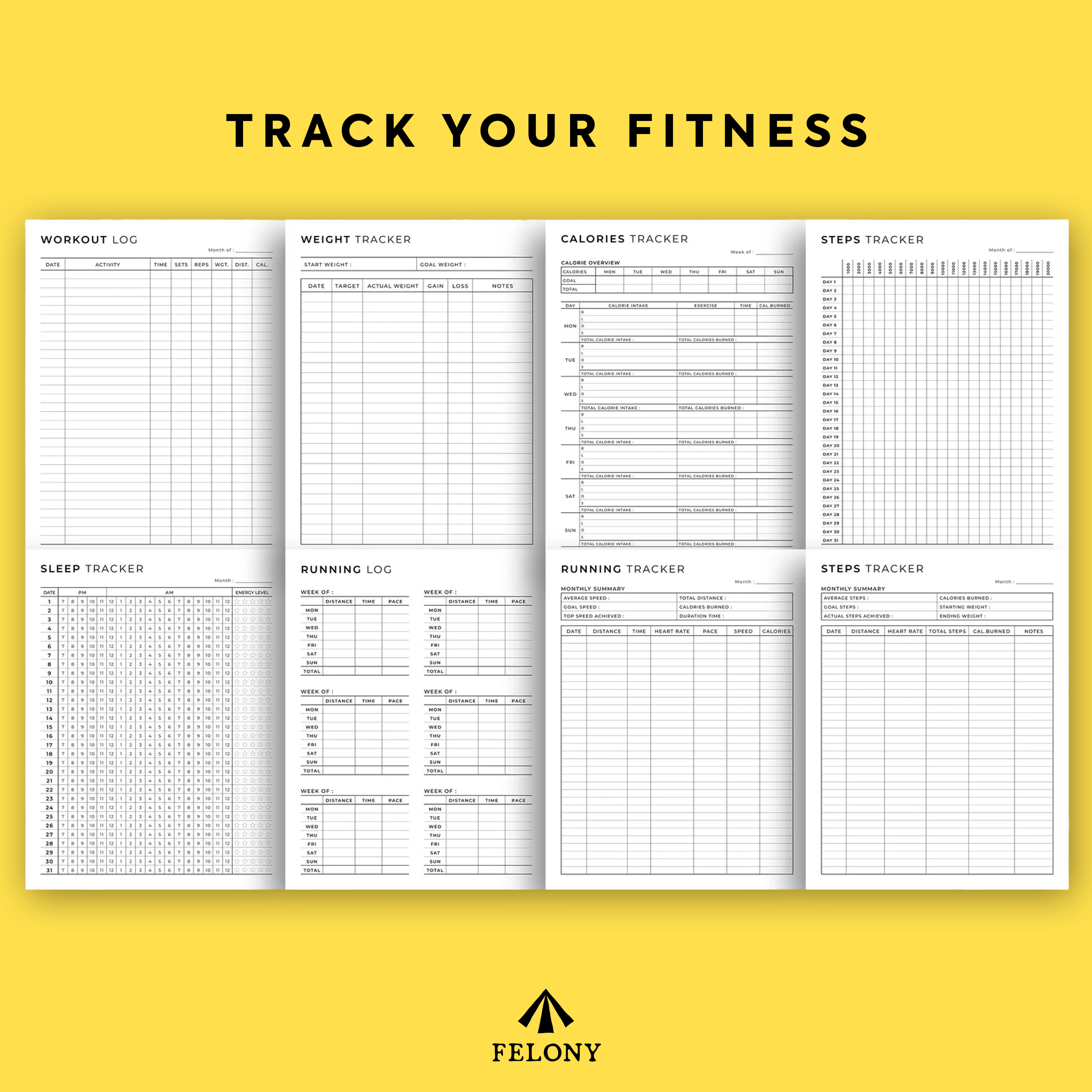 Fitness Planner | Over 30 Printable and Fillable Forms