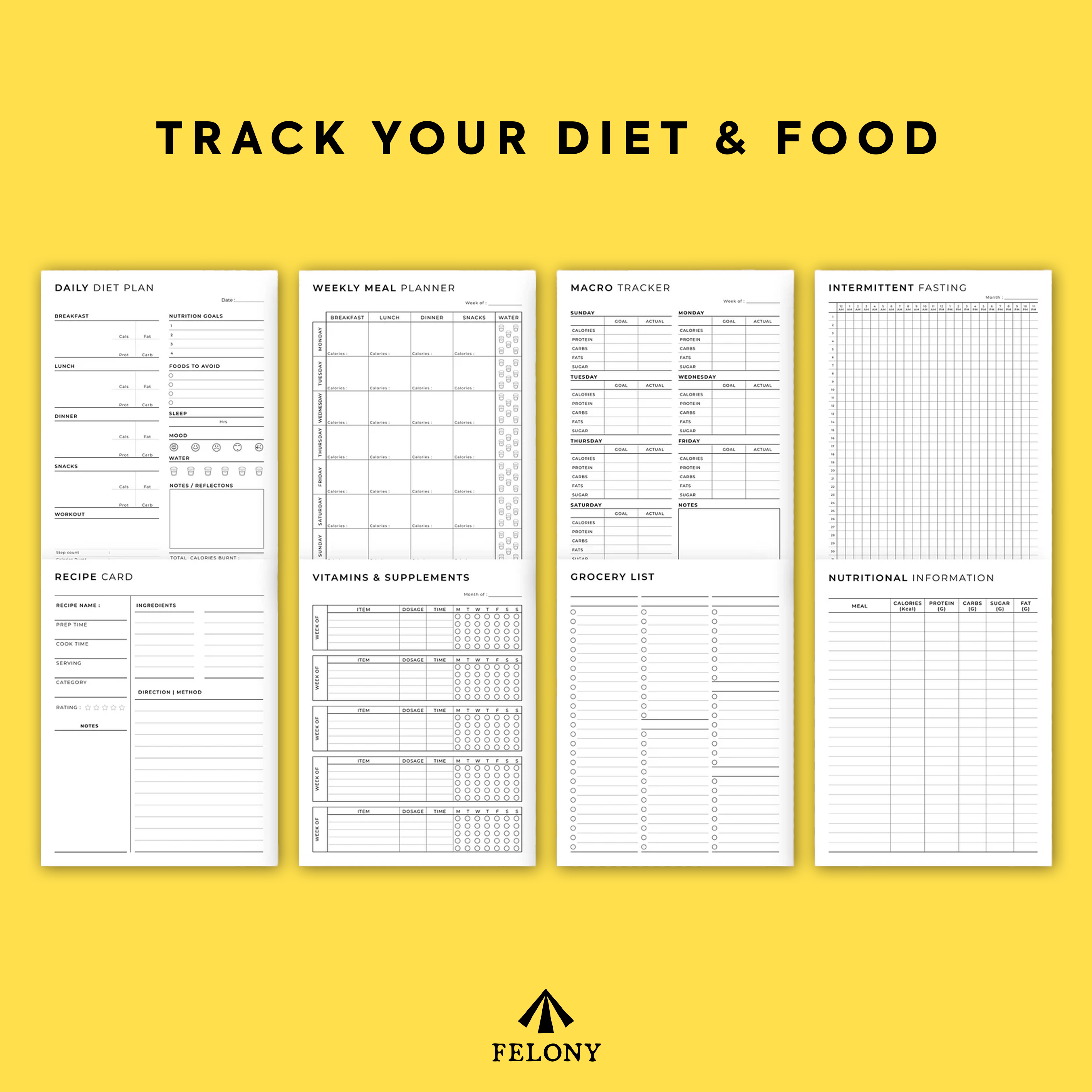 Fitness Planner | Over 30 Printable and Fillable Forms